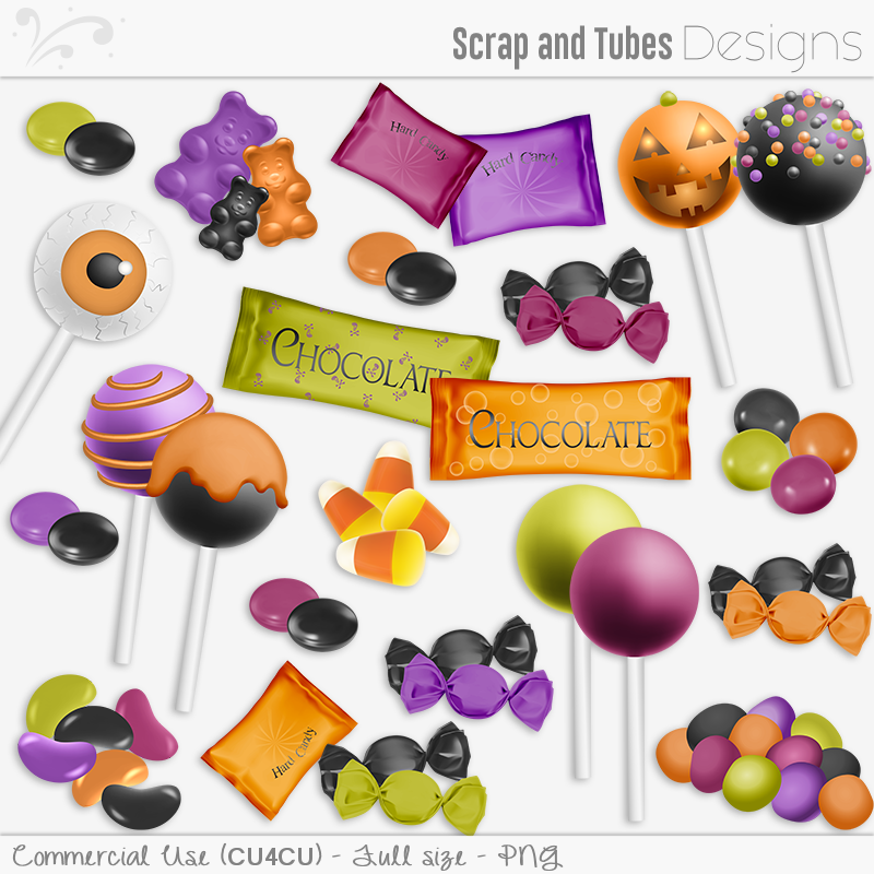 Halloween Candies Clipart - Click Image to Close